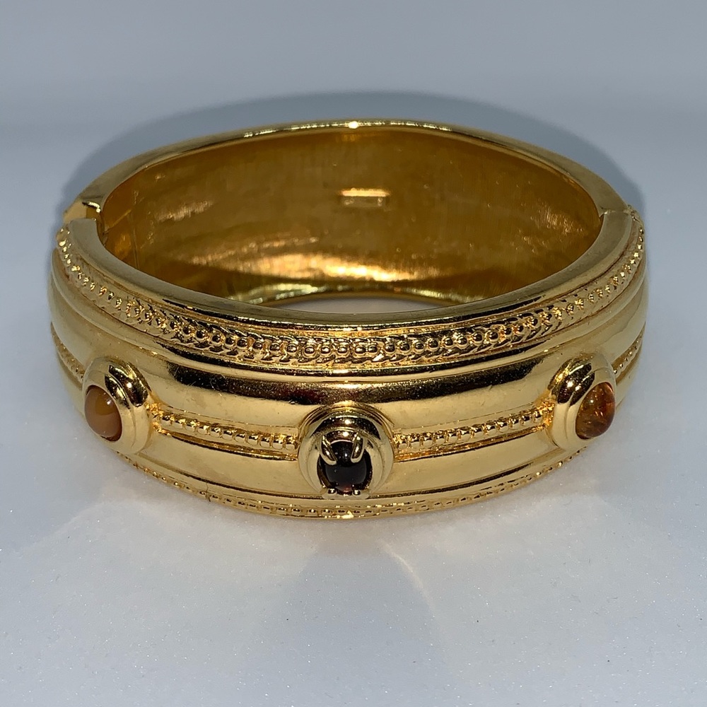 💥PRICE DROP💥 Gold Bangle, Inlayed Tigers Eye